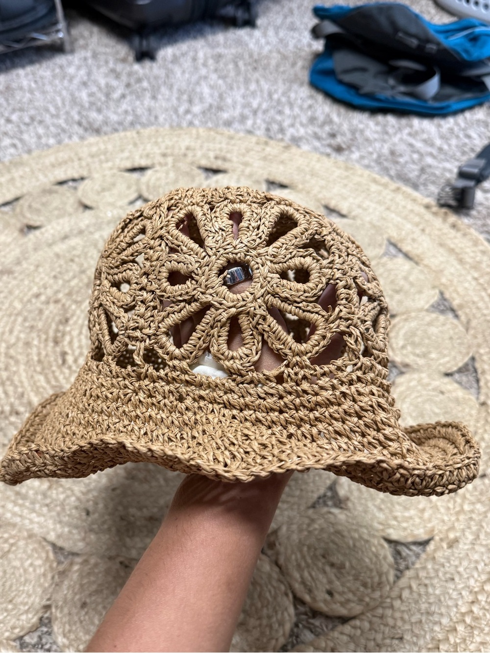 Free People flower Straw Hat